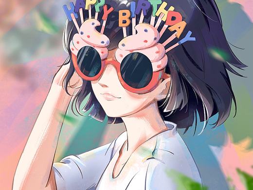 祝她生日快樂~（個人主頁-ZNTI5NzE4MTI=） - 創(chuàng)作習(xí)作 - 站酷設(shè)計師貝塔太懶不練習(xí)原創(chuàng)素材 - 站酷ZCOOL