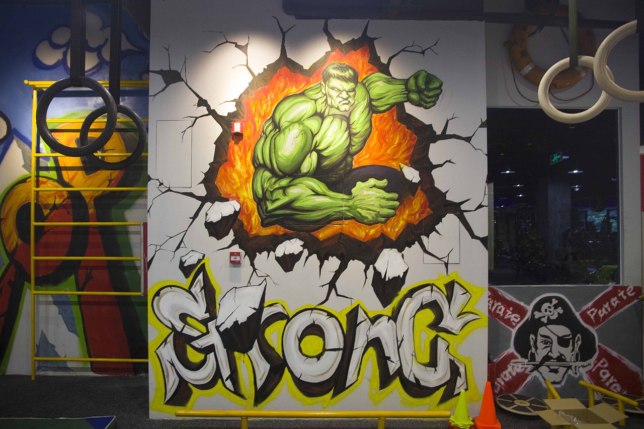 健身房手绘涂鸦