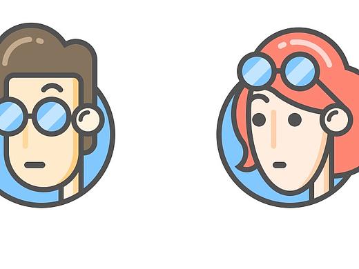 描邊人物頭像設(shè)計（個人主頁-ZMzk5NDYwOTY=） - 圖標(biāo) - 站酷設(shè)計師陌陌莫沫原創(chuàng)素材 - 站酷ZCOOL