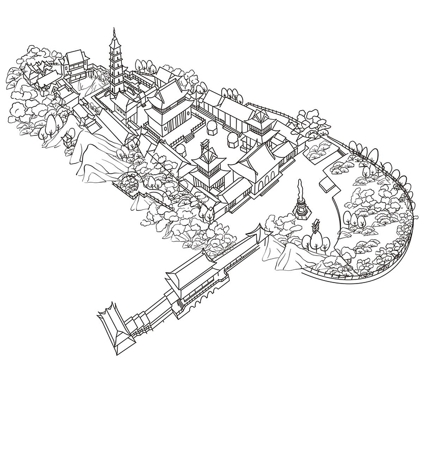 【扬州.镇国寺】手绘地图