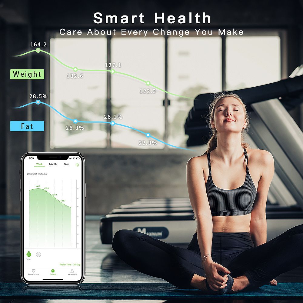 黑色体脂秤-APP蓝牙连接健康管理