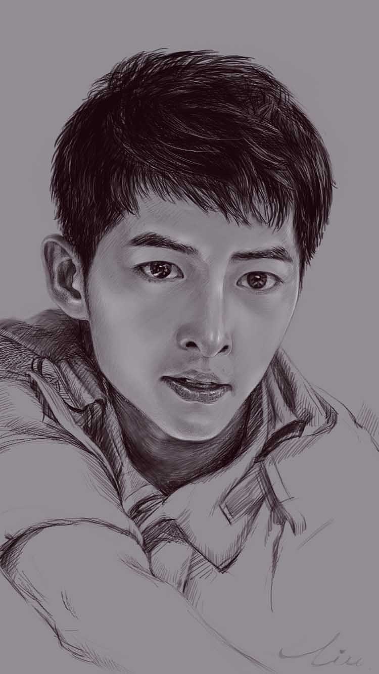 【板绘素描】宋仲基_吾儿三七-站酷zcool