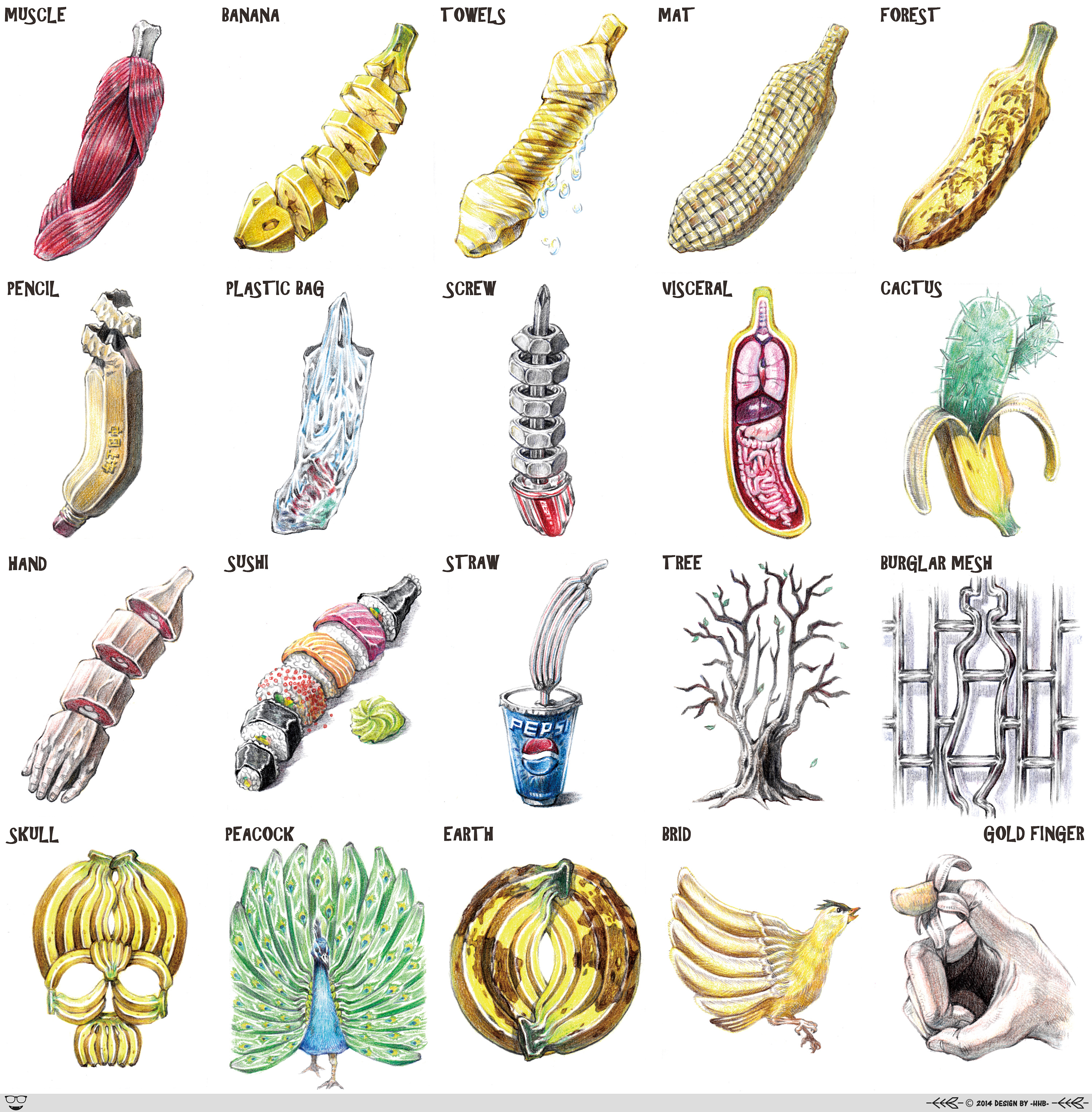 香蕉的延展图形图片