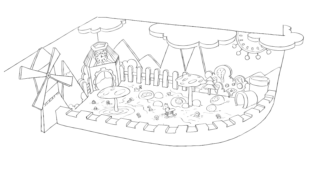 儿童乐园手绘平面图图片
