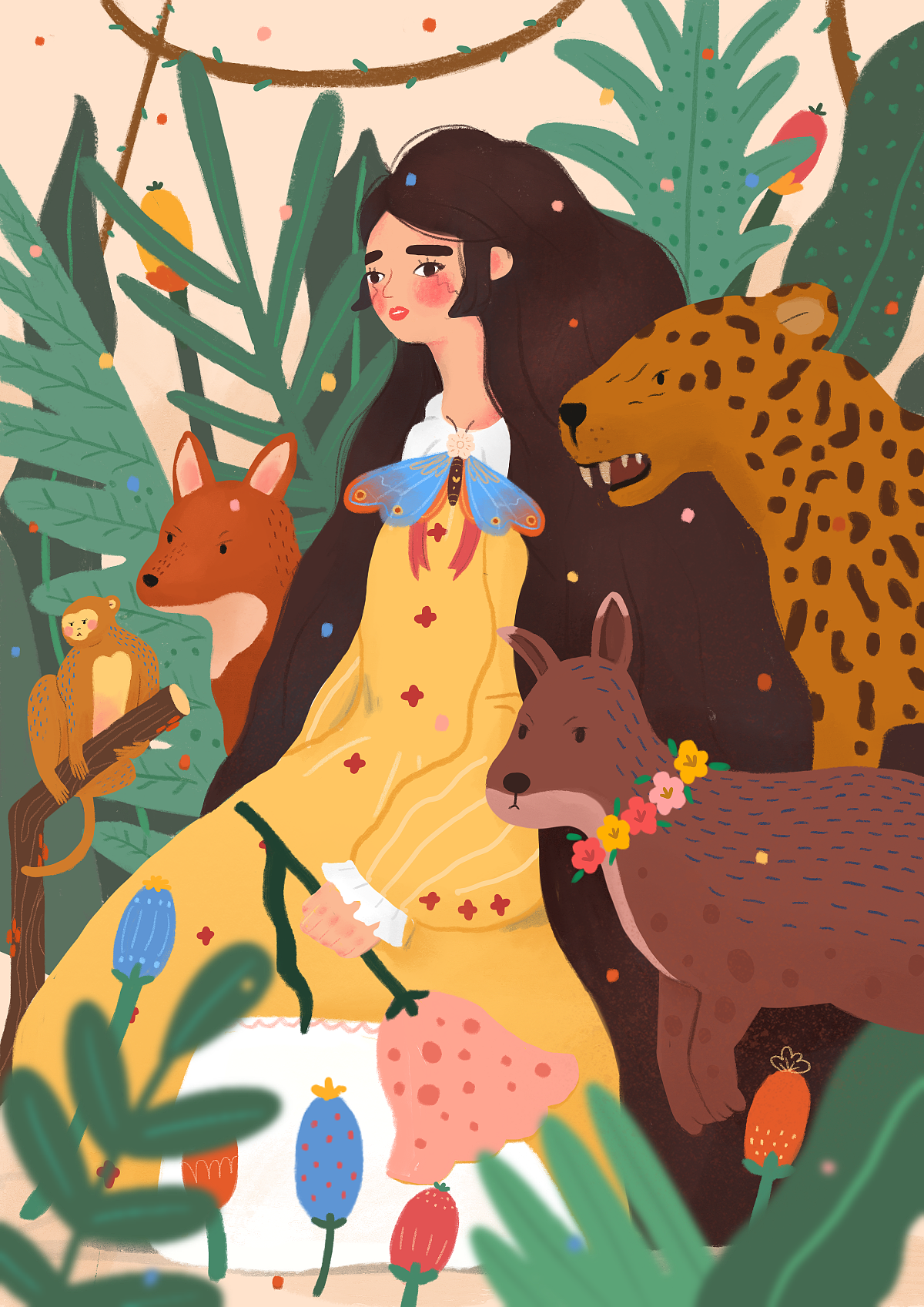 iPad绘画-Procreate 女孩&动物 临摹