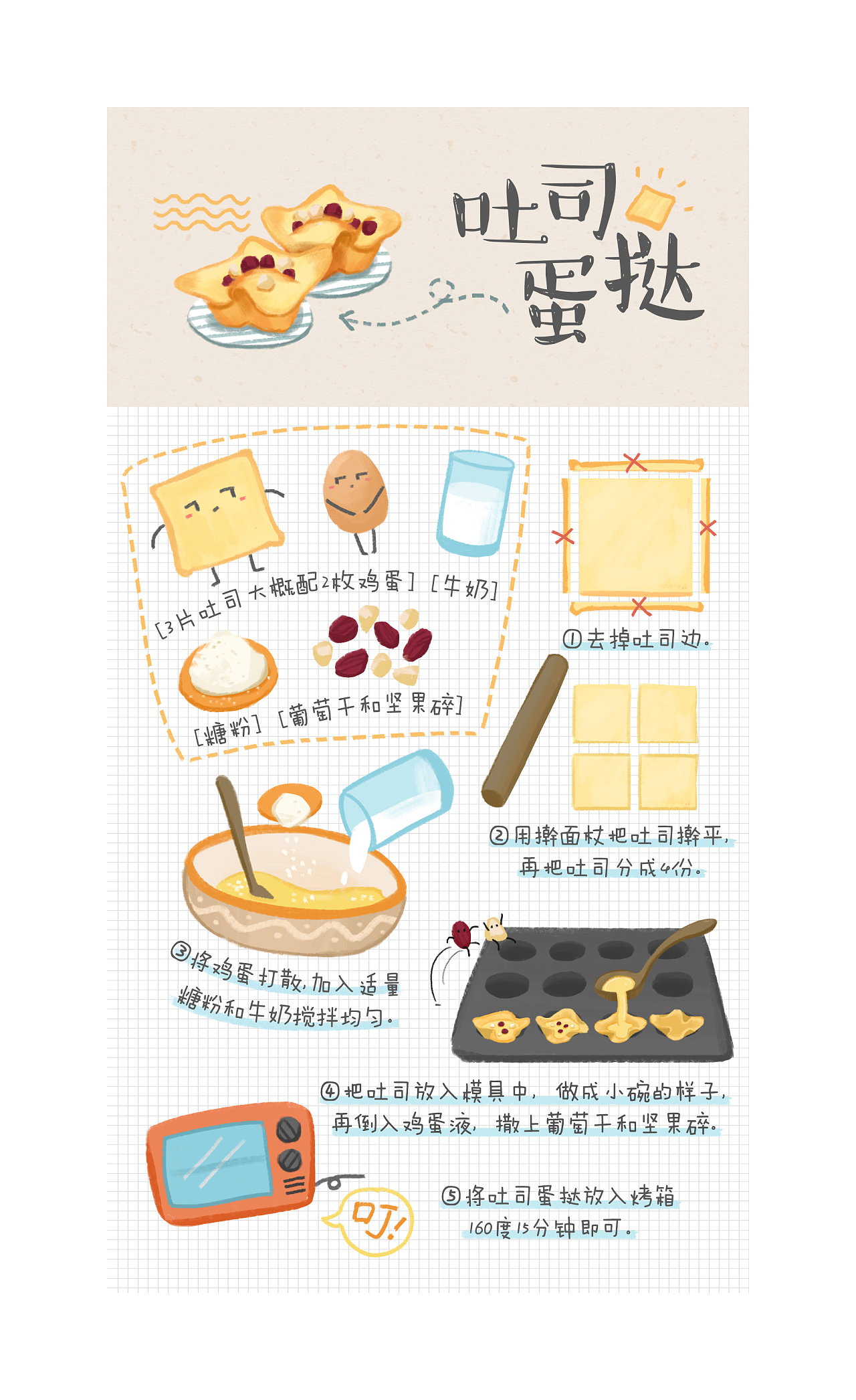 手绘早餐食谱一