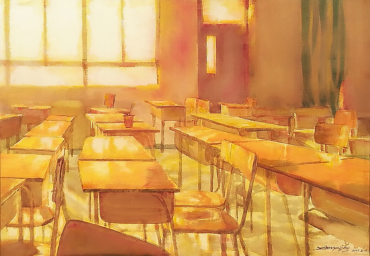 《匆匆那年——回首》（圖ZOTUyODcwMzI=） - 繪畫 - 站酷設(shè)計師趙延強(qiáng)ART原創(chuàng)素材 - 站酷ZCOOL