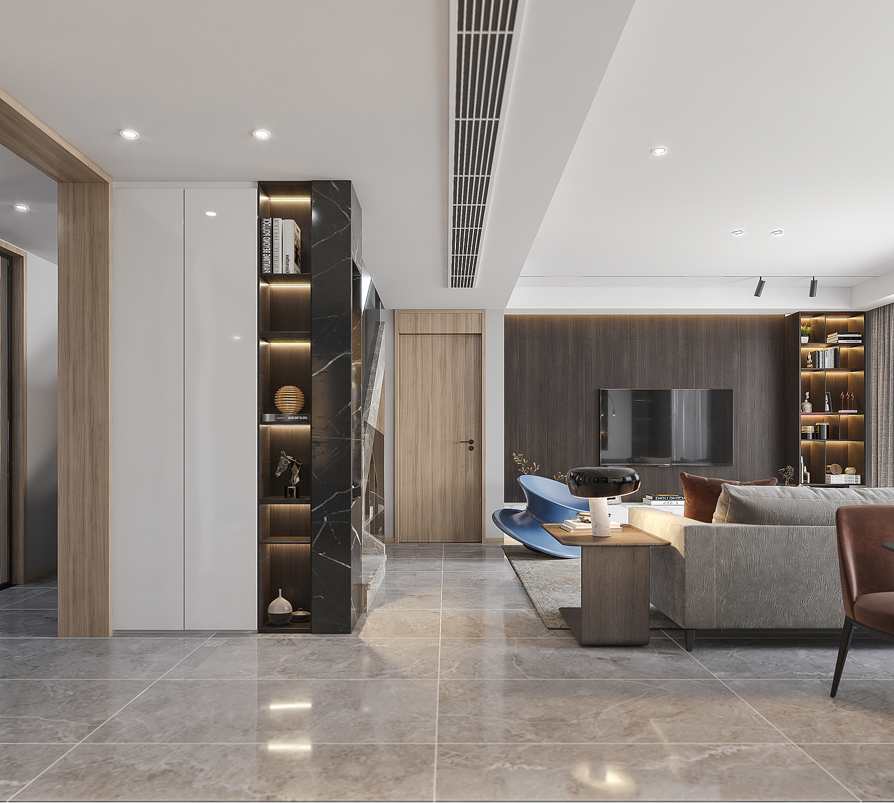 现代风格客餐厅（图ZMjAyODUzNjM2） - 家装设计 - 站酷设计师云图表现原创素材 - 站酷ZCOOL