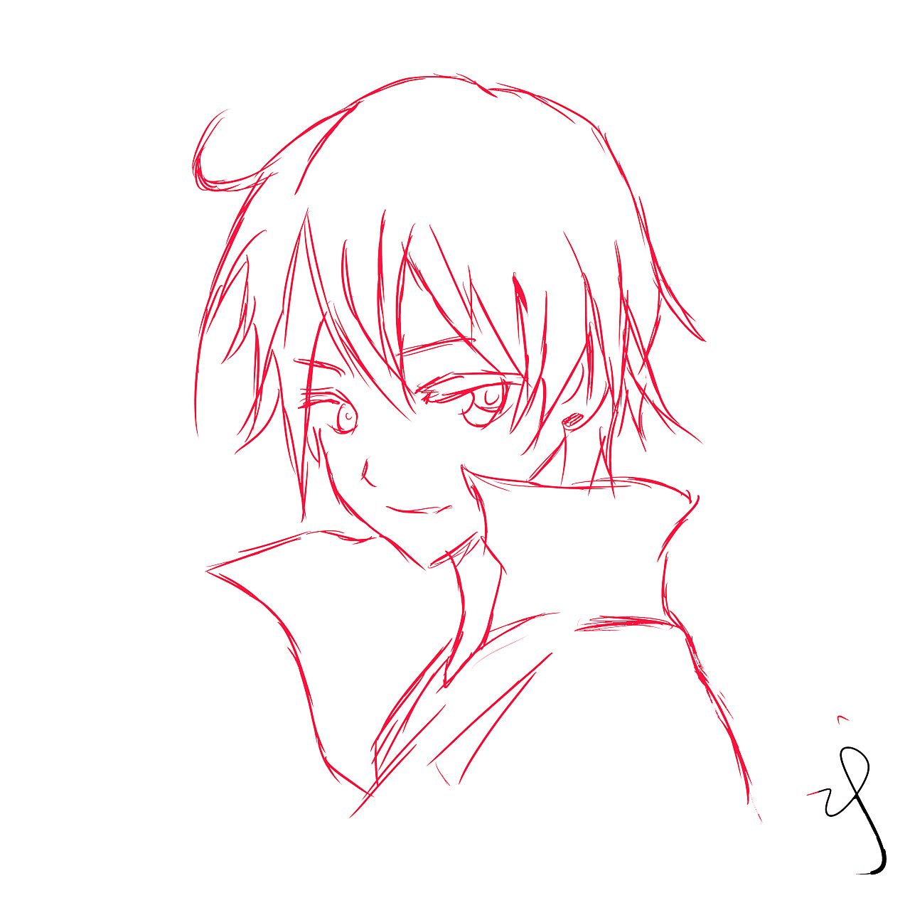 ps简单手绘线稿