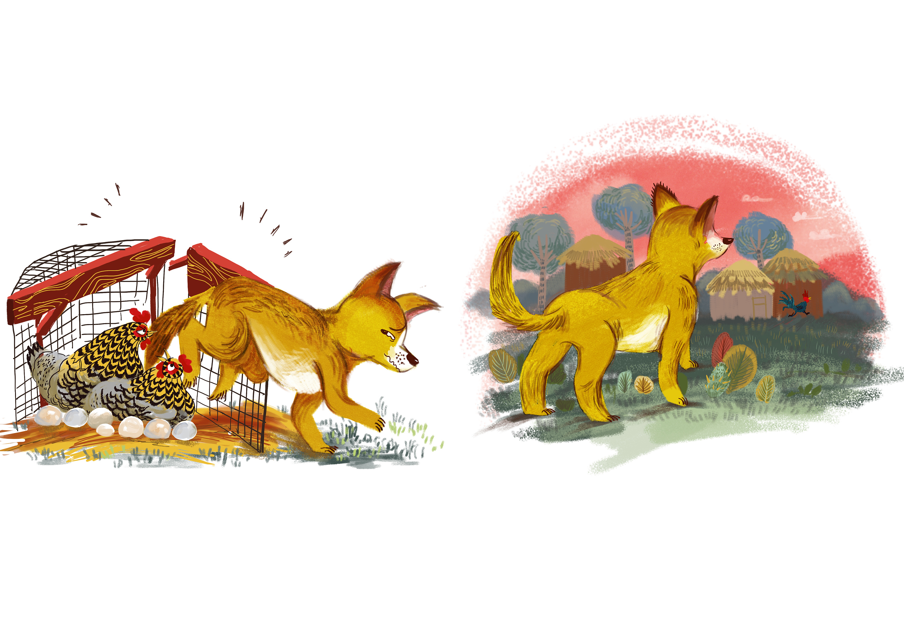 公鸡遇上大黄狗