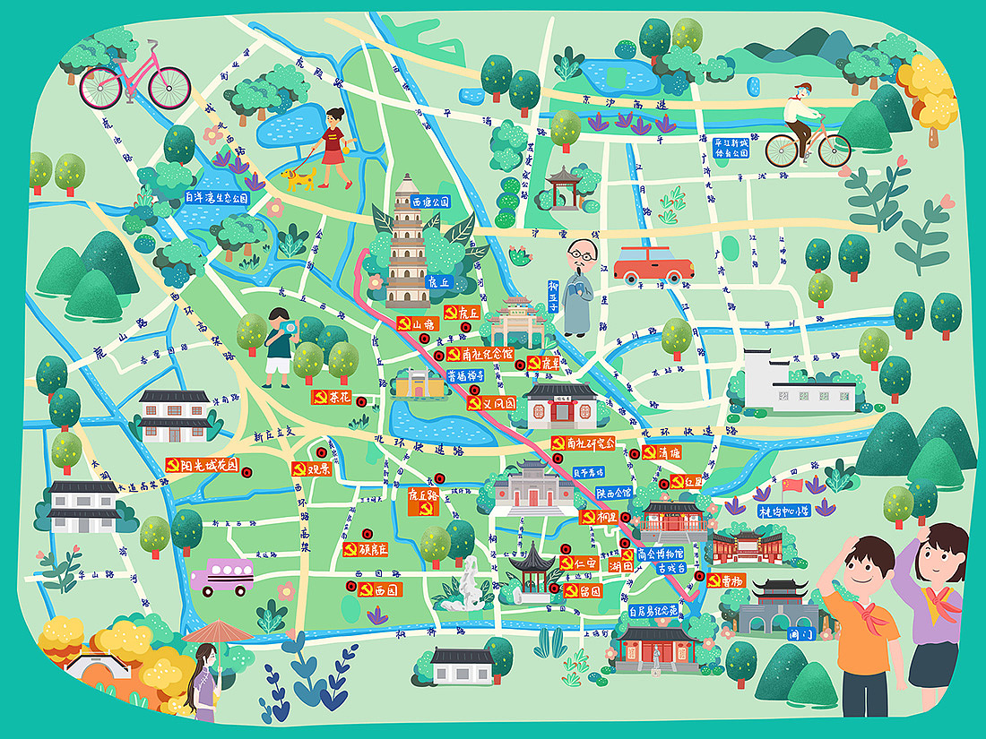 虎丘街道手绘地图