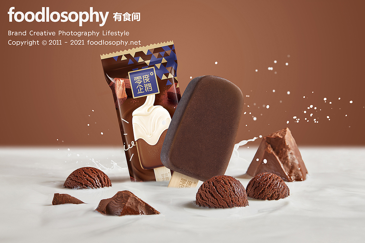 零度企鹅有食间无水鲜牛乳冰淇淋拍摄