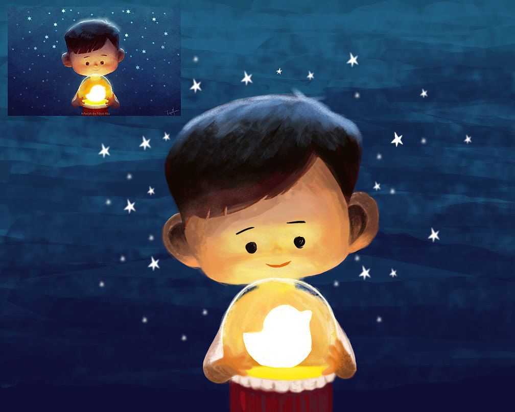 【临摹系列】一个捧着星星的男孩