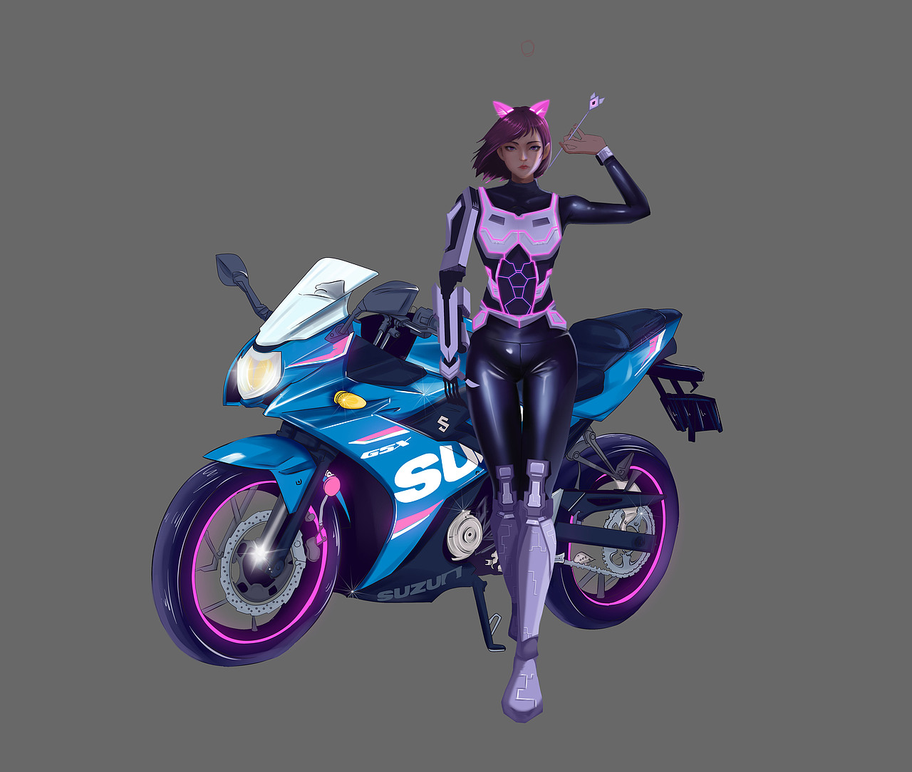 赛博朋克机车少女