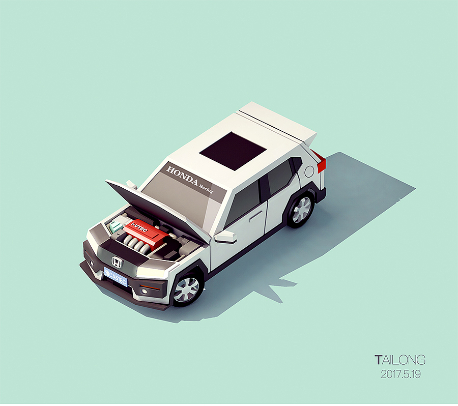 HONDA VTEC 哈！LOWPOLY 初试！（图ZODAyOTc0OTY=） - 机械/交通 - 站酷设计师nitailong原创素材 - 站酷ZCOOL