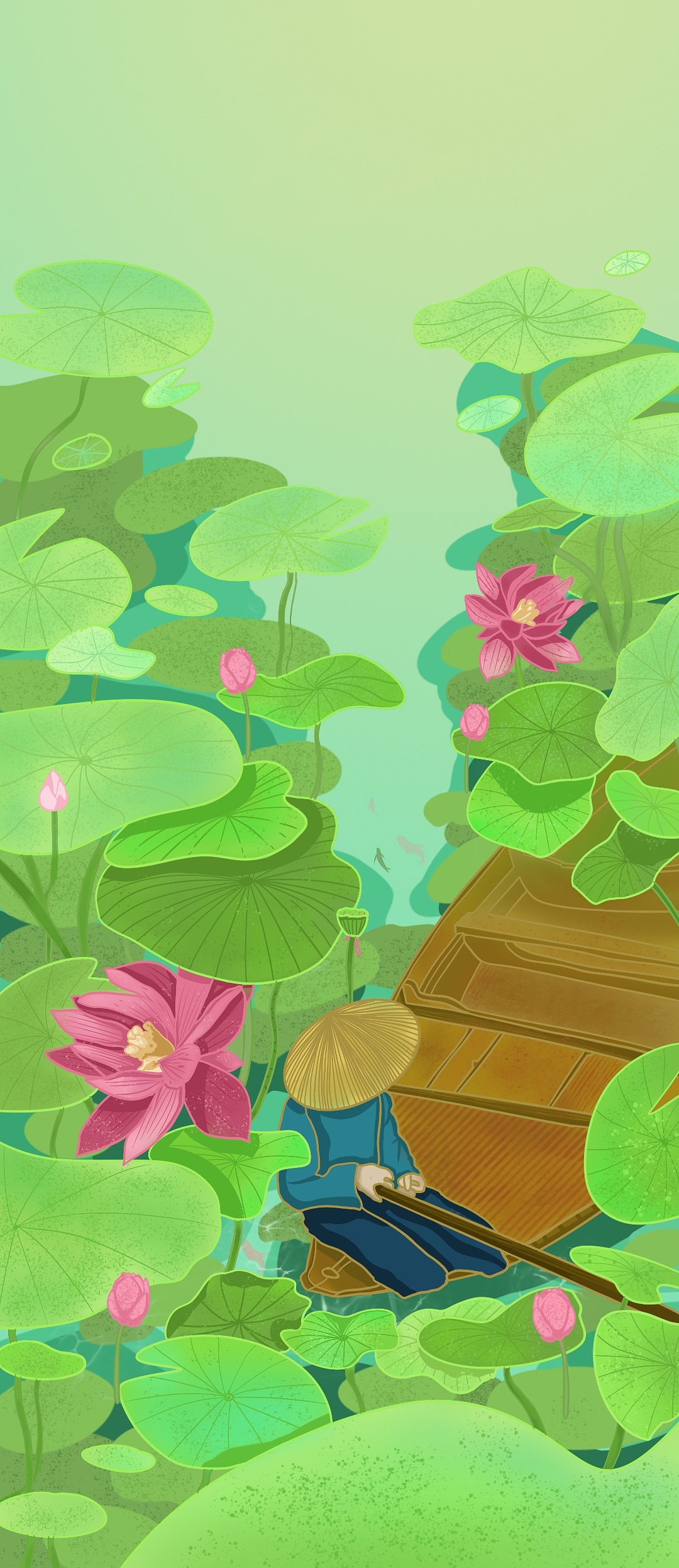 小暑节气国潮风原创商业插画（图ZMjYyNDYzNTQ4） - 商业插画 - 站酷设计师到底是什么付原创素材 - 站酷ZCOOL