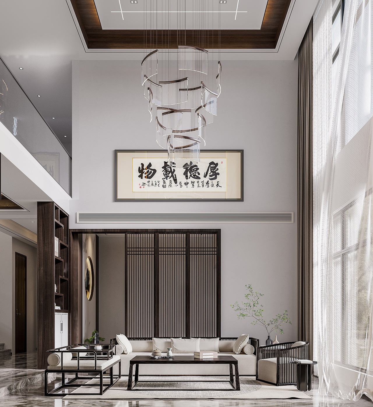 新中式客厅（图ZMjg1NDQxNTQw） - 家装设计 - 站酷设计师被捏成大嘴猴原创素材 - 站酷ZCOOL
