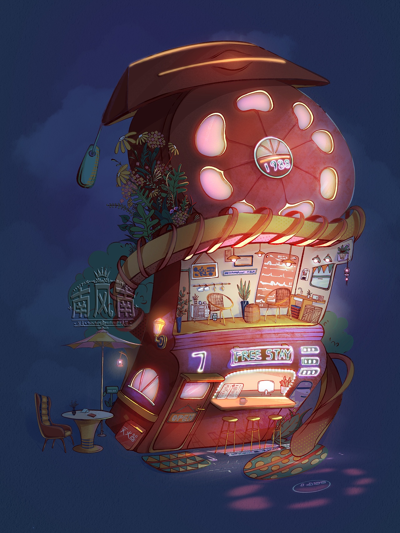 1988电话屋（图ZMzM4Mjg3NTEy） - 艺术插画 - 站酷设计师n南风南n原创素材 - 站酷ZCOOL