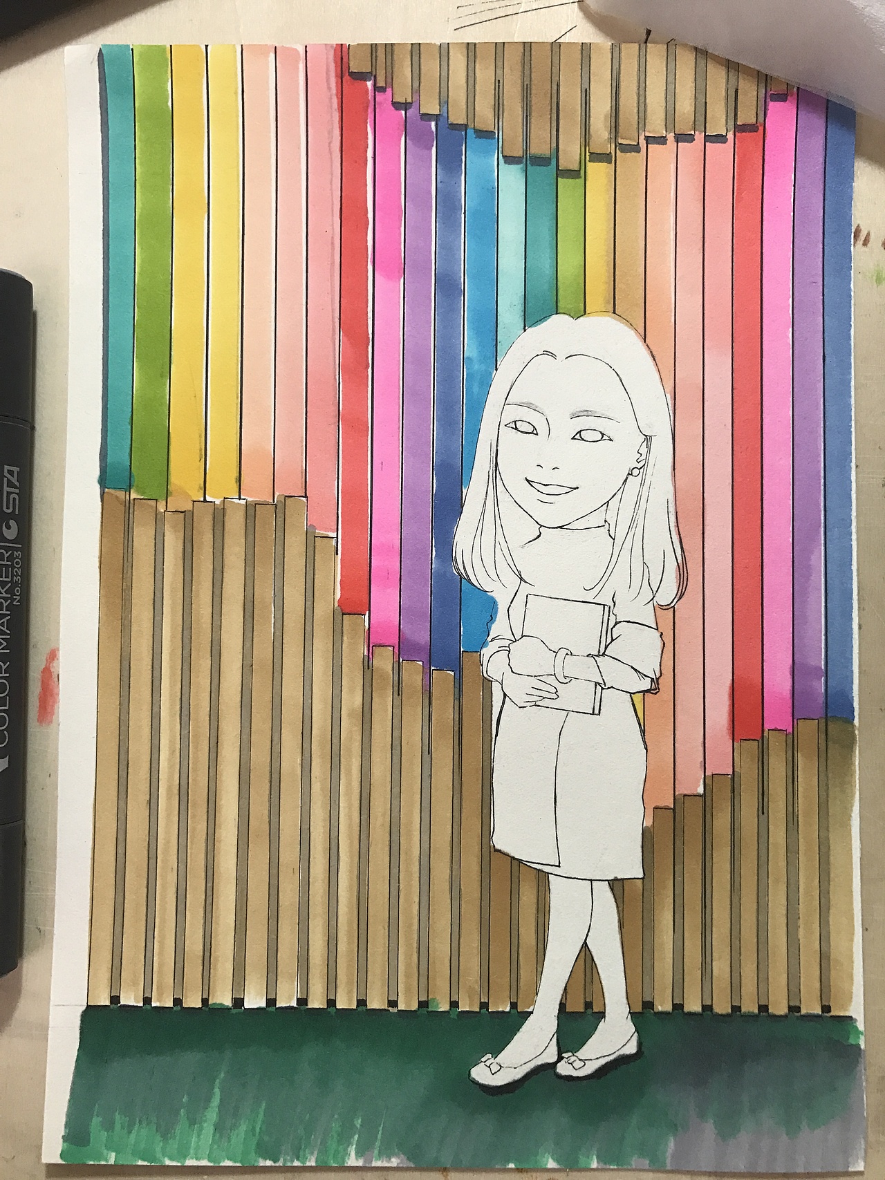 马克笔手绘肖像