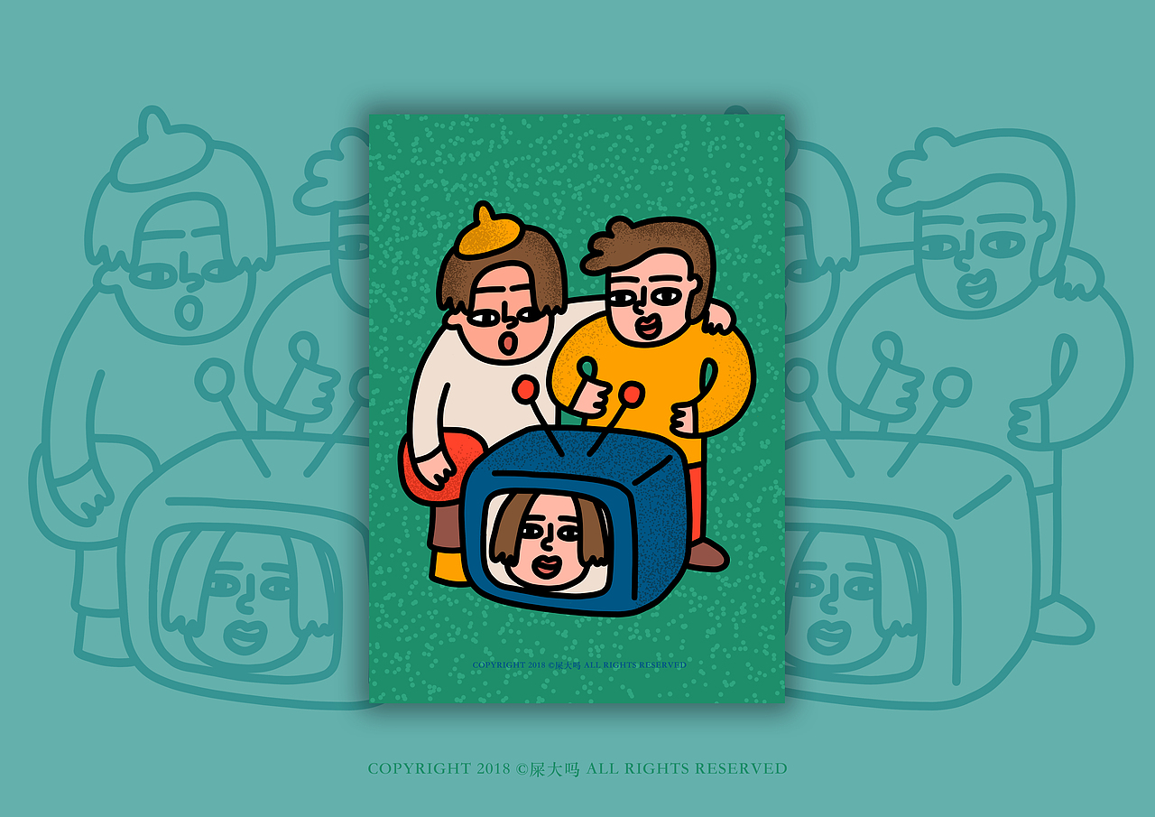 屎大吗原创插画 friends主题涂鸦插画（图ZMTA0NDI0NTg4） - 新锐潮流插画 - 站酷设计师屎大吗原创素材 - 站酷ZCOOL