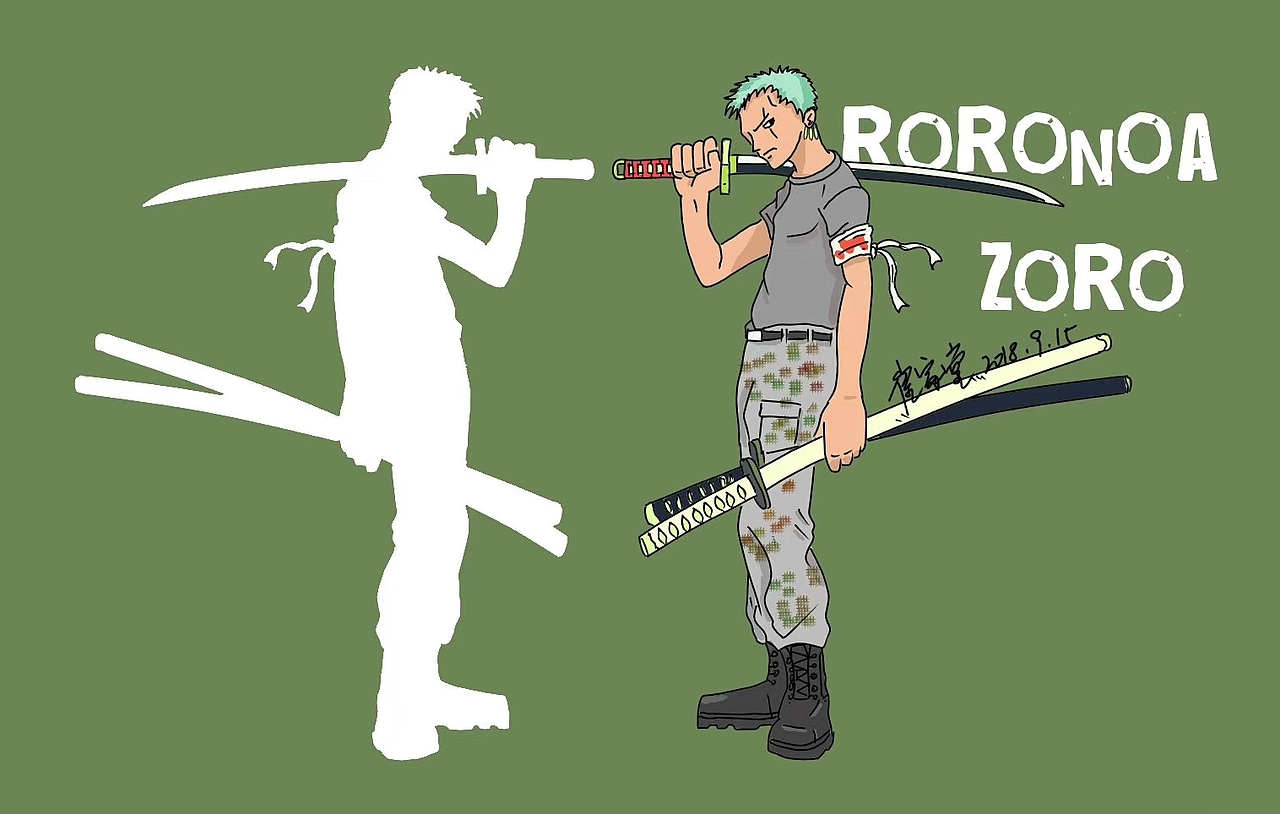 海贼迷彩mix动漫插画