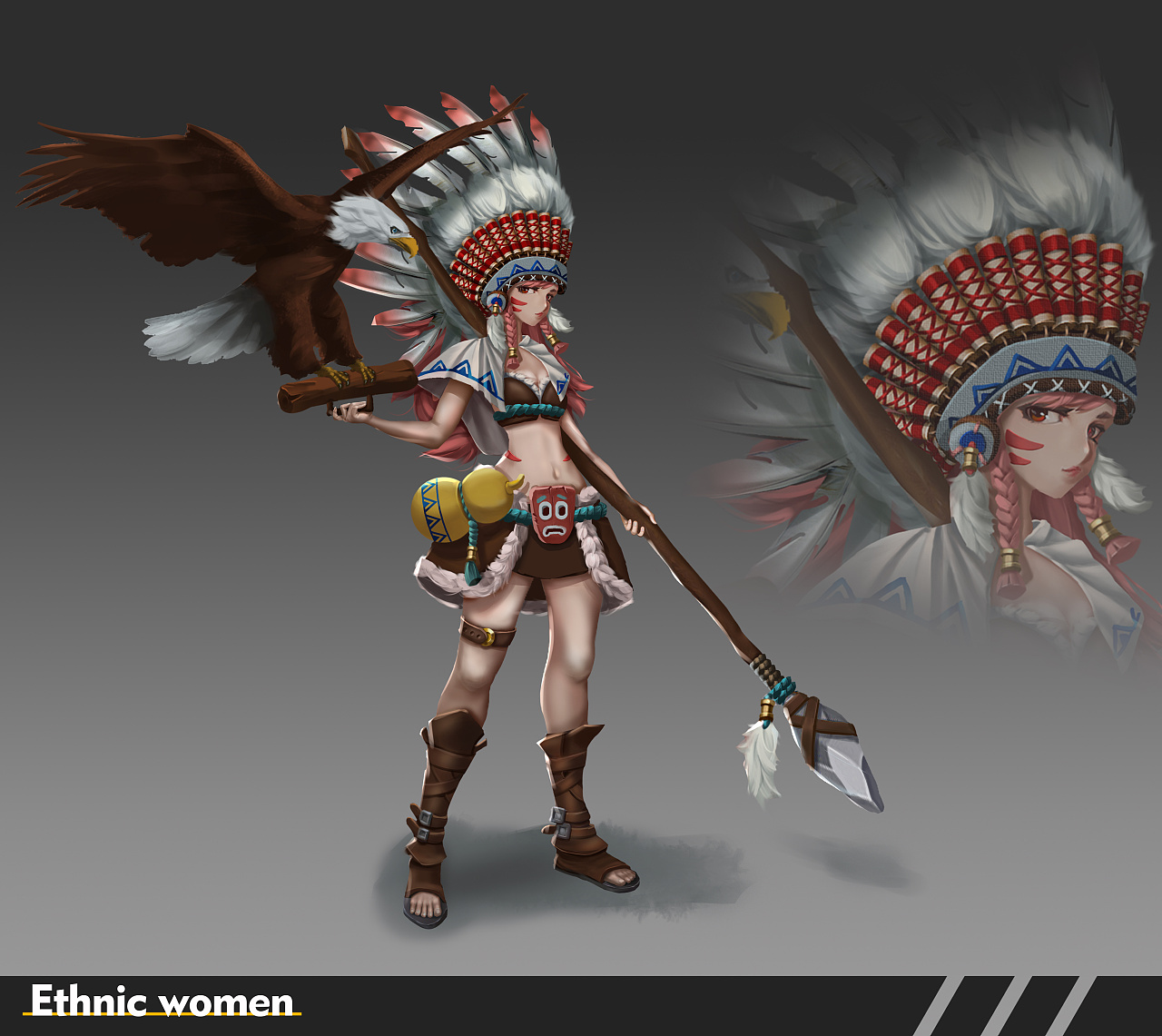 角色-部落少女|插画|游戏原画|风主 - 原创作品 - 站酷 (zcool)