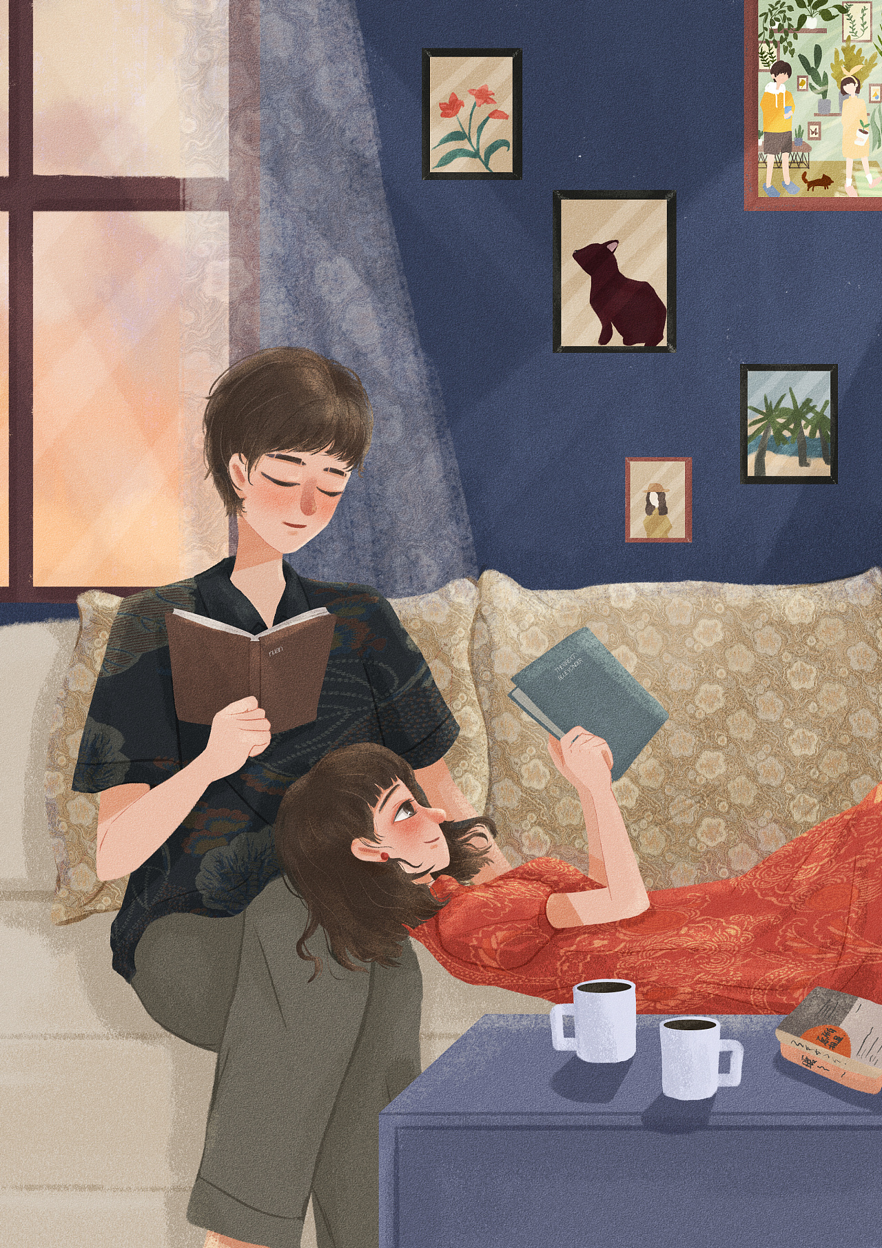情侣系列插画原创作品集|插画|绘本|画画的苗苗 - 原创作品 - 站酷
