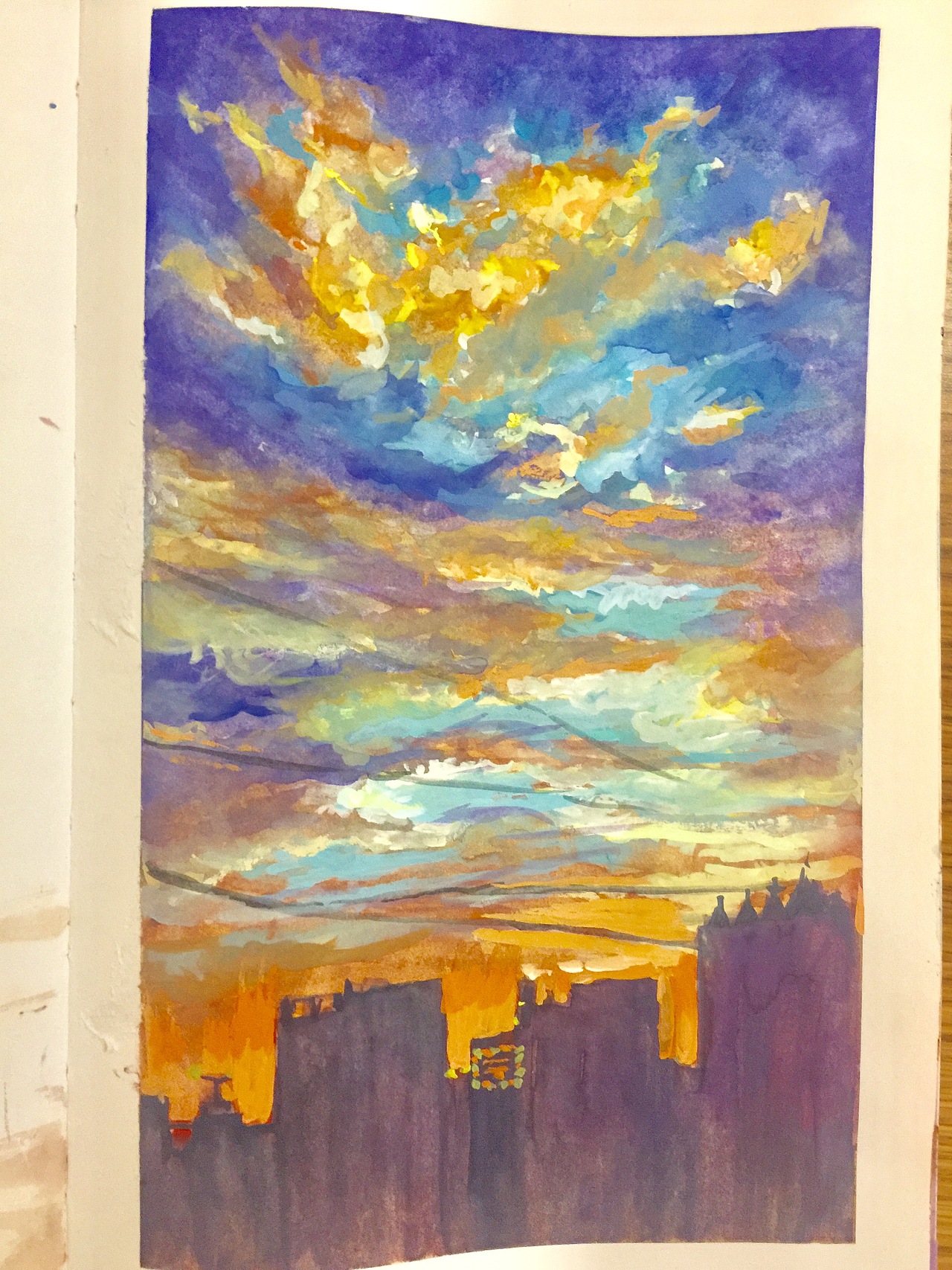 2017手绘水彩照片速写东湖,公园,古镇