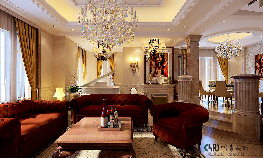 保利温泉连排别墅320㎡欧式