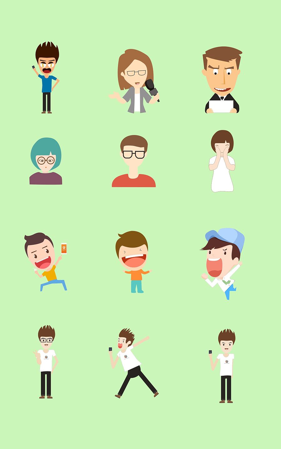 平扁化小人 卡通人 cdr16的文件哦