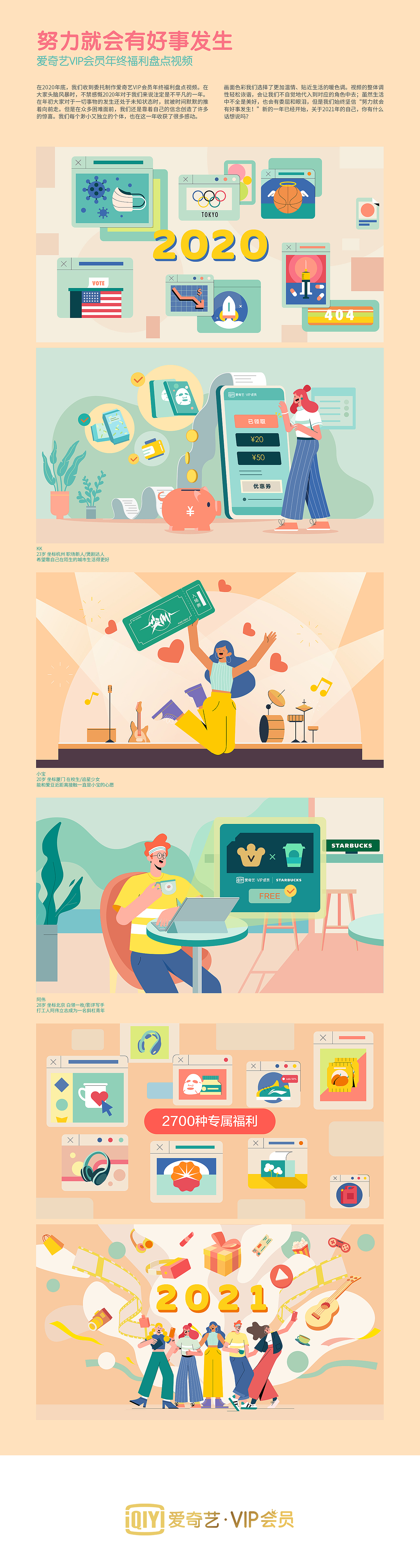 「努力就会有好事发生」爱奇艺VIP年终福利盘点视频（图ZMjM4NzQ4MDcy） - Motion Graphic - 站酷设计师五时视觉原创素材 - 站酷ZCOOL