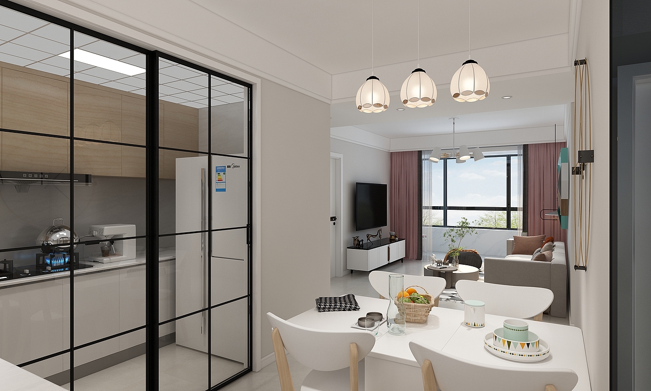 北欧小雅居3室一厅一厨一卫南北通透106户型