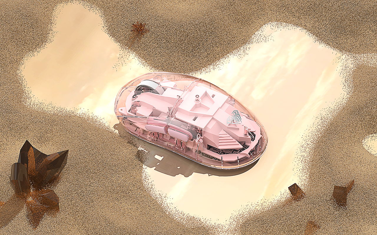 透明键盘鼠标渲染 | 雪地场景