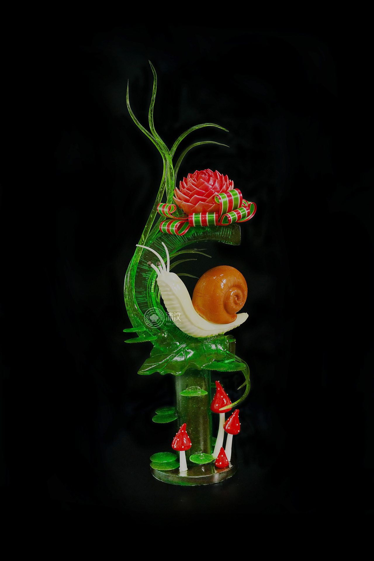 沛汶糖艺午后微雨蜗牛悄悄的爬上了叶梢