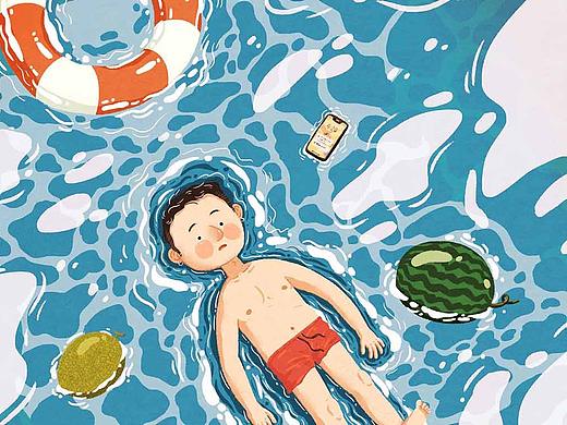 沉浸夏日系列插画