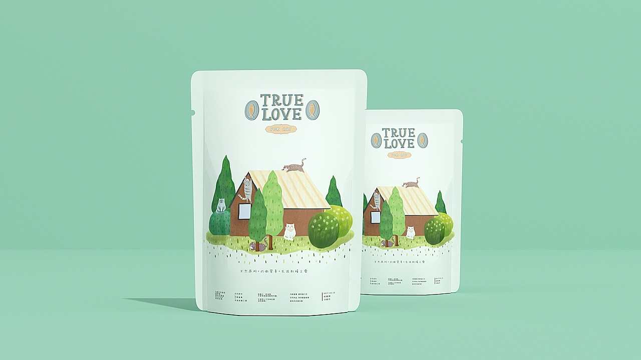 「 TRUE LOVE猫粮品牌」金质营养 · 承载全方位的呵护 ​​（图ZODE1MTk0NzI=） - 包装 - 站酷设计师你好大海品牌设计原创素材 - 站酷ZCOOL