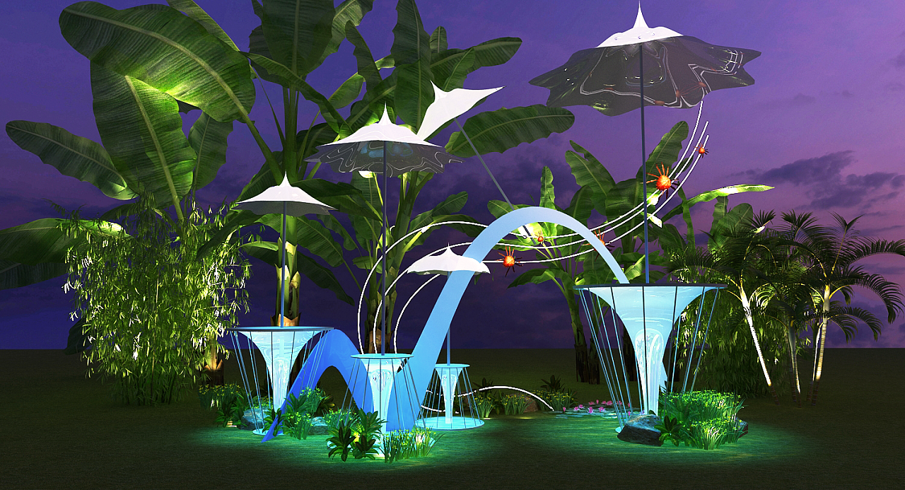 场景户外景观设计3d效果图