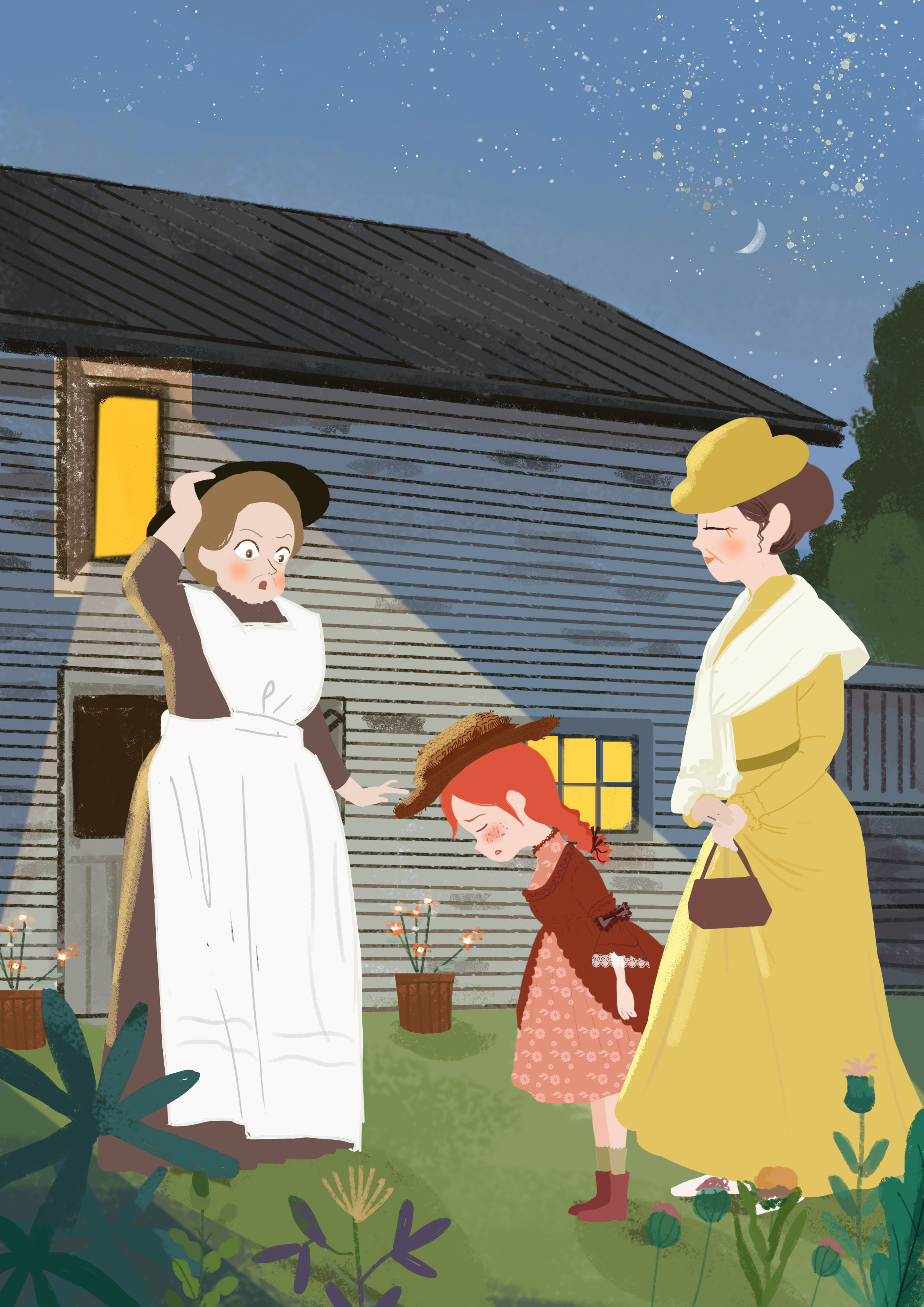 给凯叔家画的《绿山墙的安妮》插图