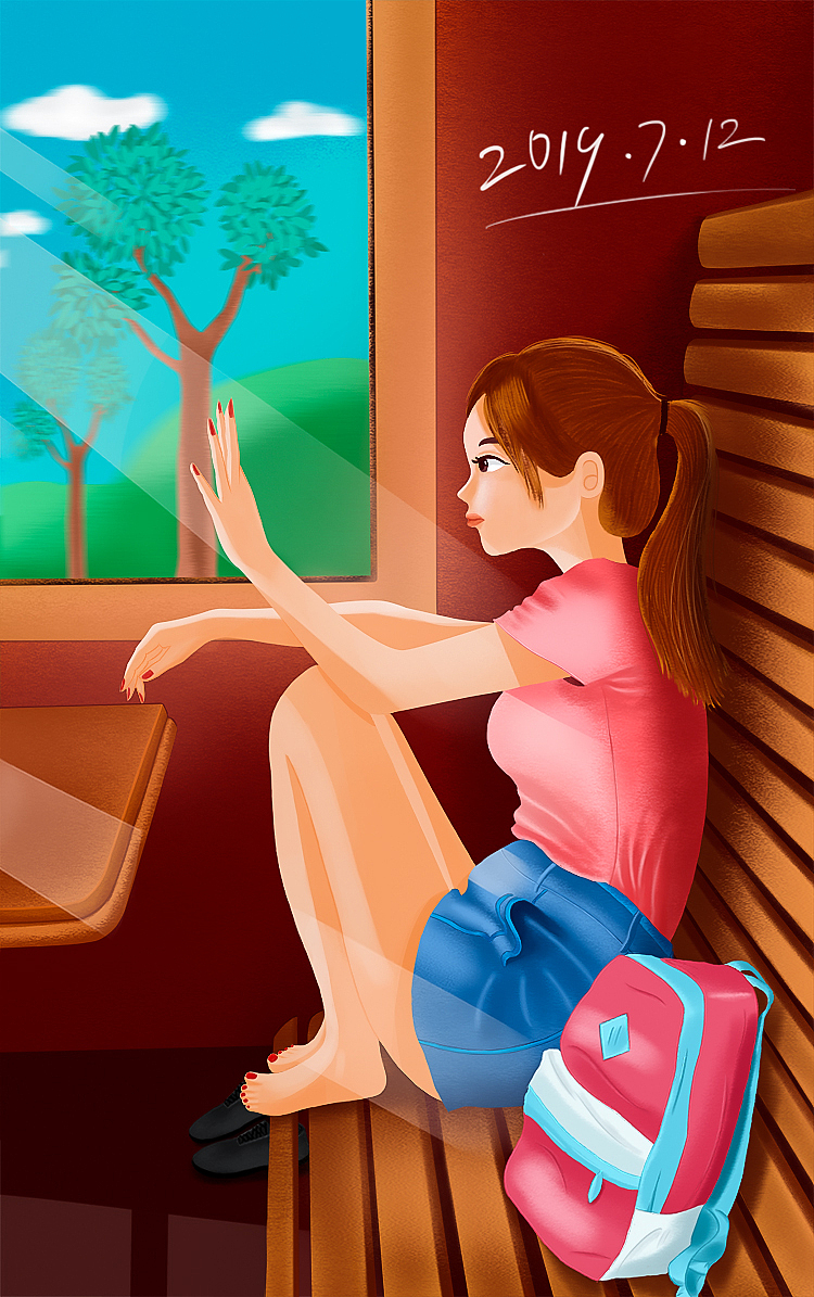 手绘原创卡通妹子合集