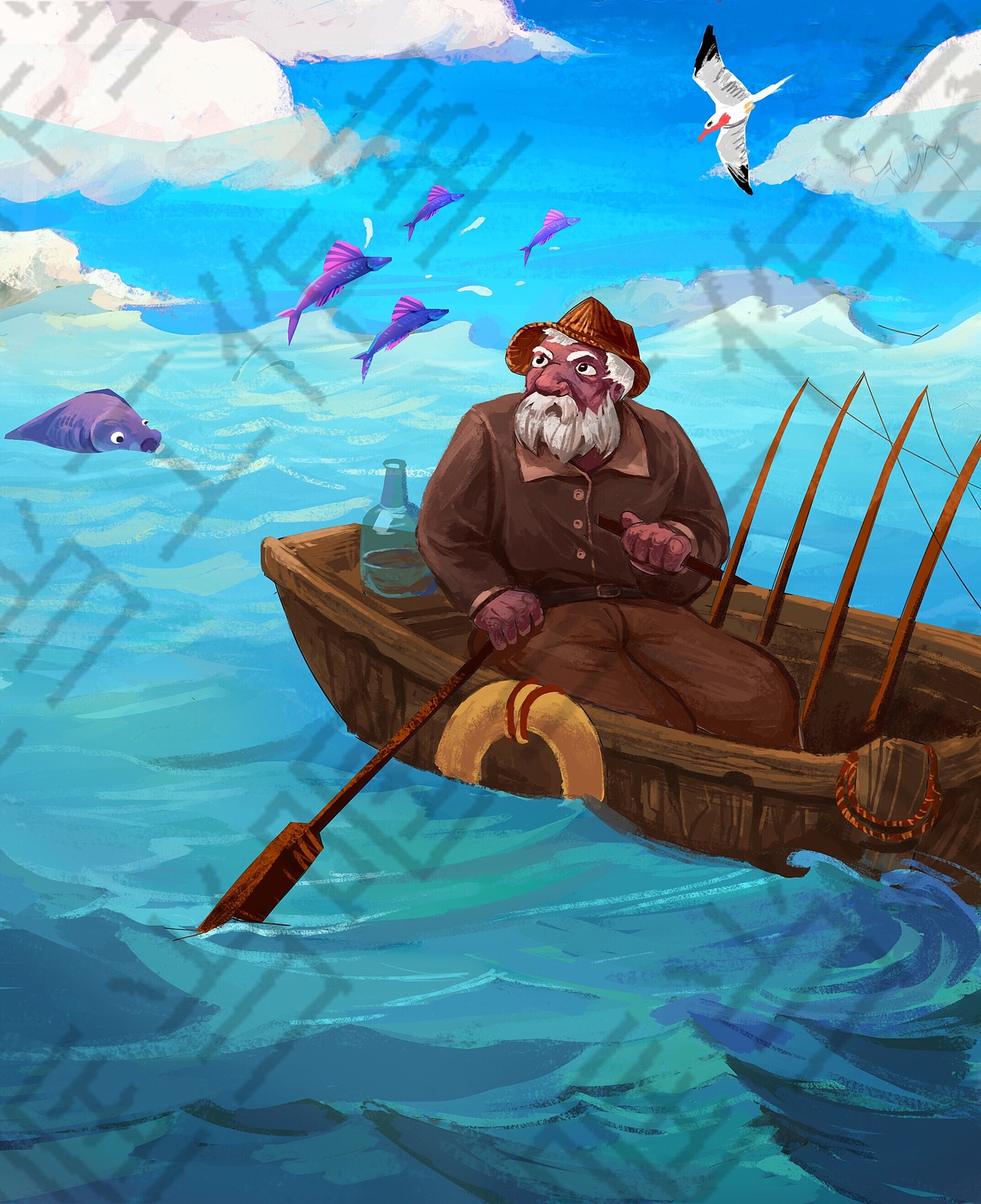 工作室绘本作品3 《老人与海》