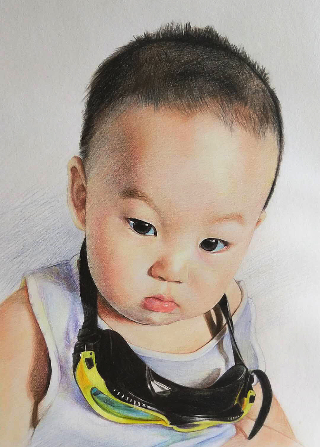 彩铅人物画，画的时候有些头晕~~~|纯艺术|绘画|北京三人行画室 - 原创作品 - 站酷 (ZCOOL)