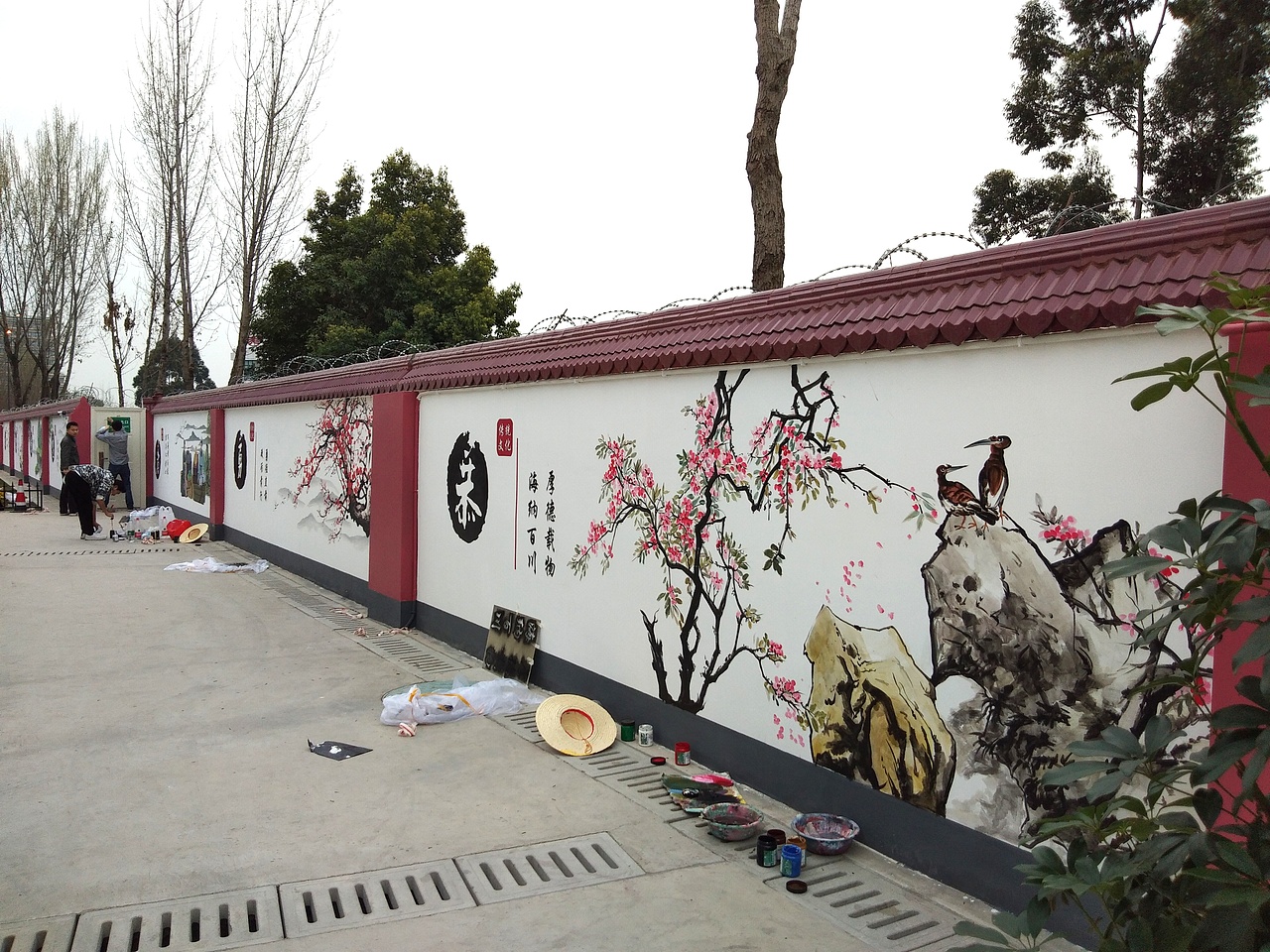 成都双流文化墙彩绘完工了！