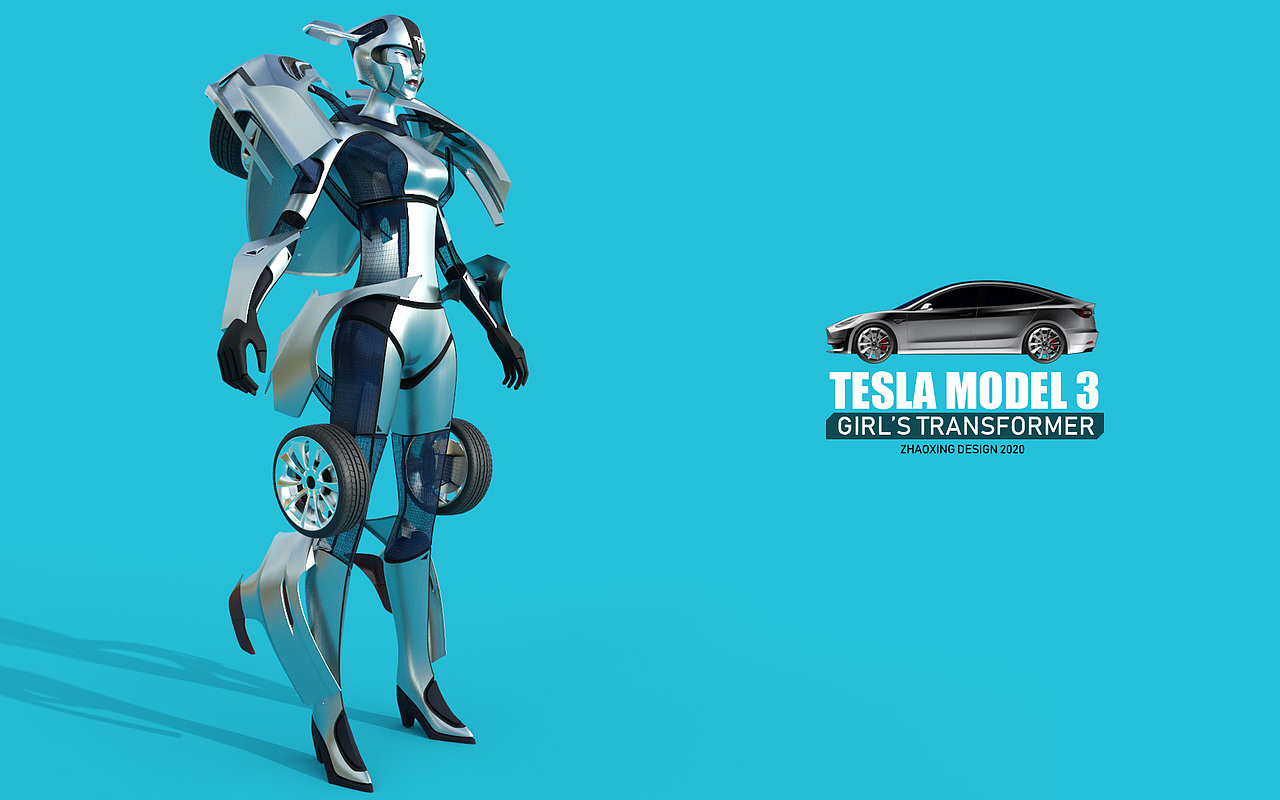 特斯拉model3的同人变化实验（图ZMjAwNTA1MDY0） - 交通工具 - 站酷设计师老模王原创素材 - 站酷ZCOOL