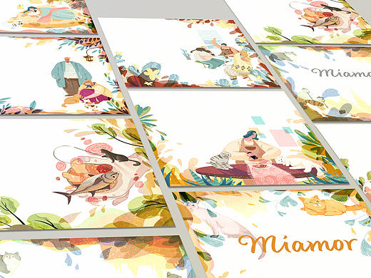 Miamor猫罐头插画