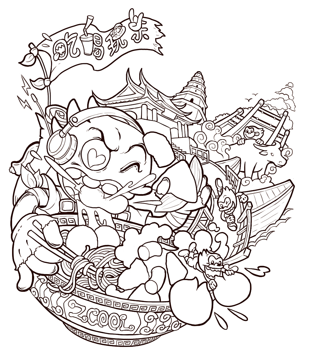 小Z的旅城—潮州（图ZMjEyMTU2ODc2） - 商业插画 - 站酷设计师啊啊啊阿本原创素材 - 站酷ZCOOL