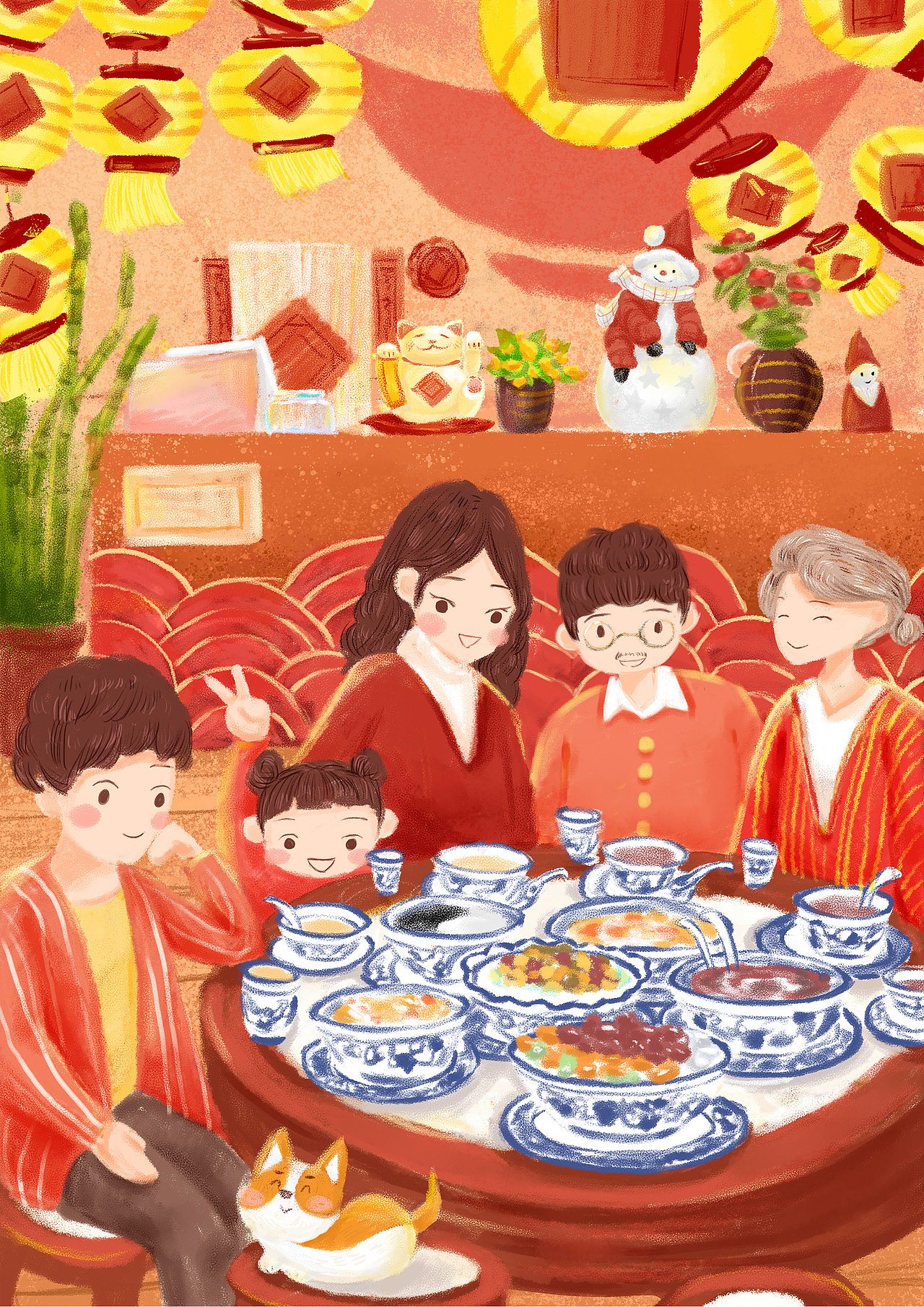 阿一糖水宣传插画