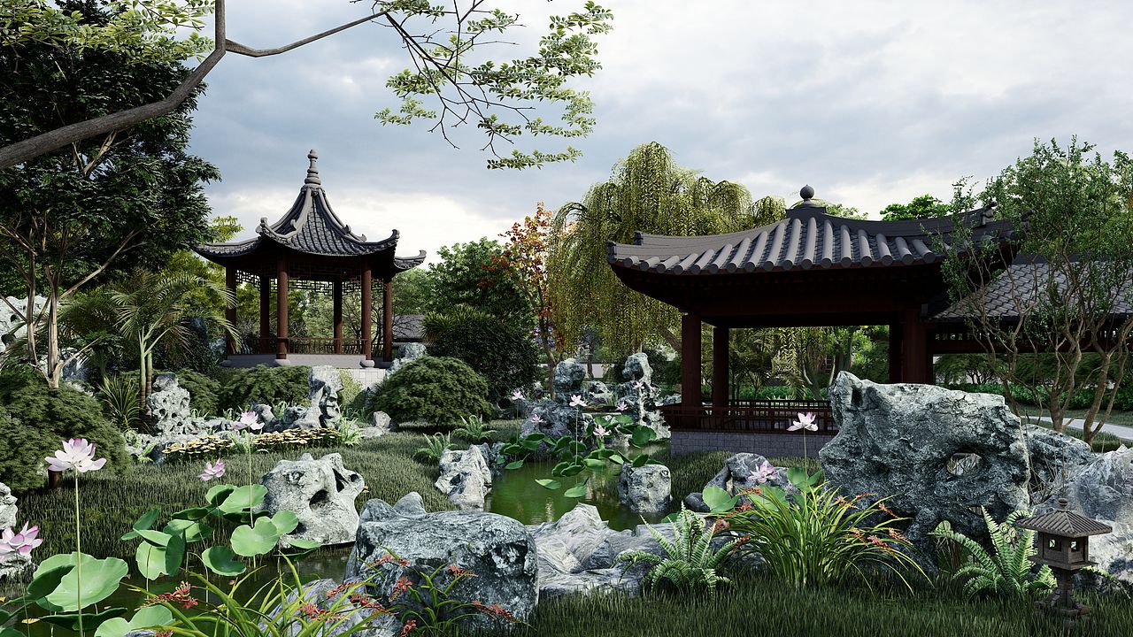 Lumion《古风景观》（图ZMjg2ODA0NDY0） - 景观设计 - 站酷设计师噜嚕噜噜鲁鲁修原创素材 - 站酷ZCOOL