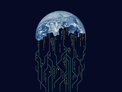 政务微信折页暗黑科技感封面