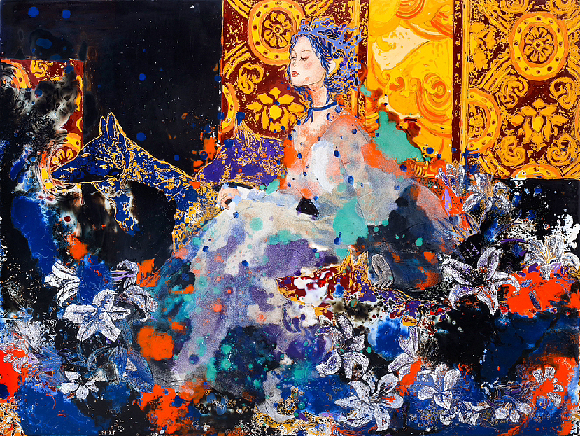 漆畫人物作品（圖ZMzQzNjkyMTU2） - 繪畫 - 站酷設(shè)計師髹小匠原創(chuàng)素材 - 站酷ZCOOL