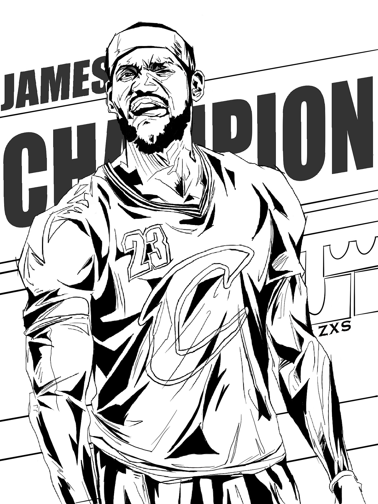 nba詹姆斯手绘临摹练习